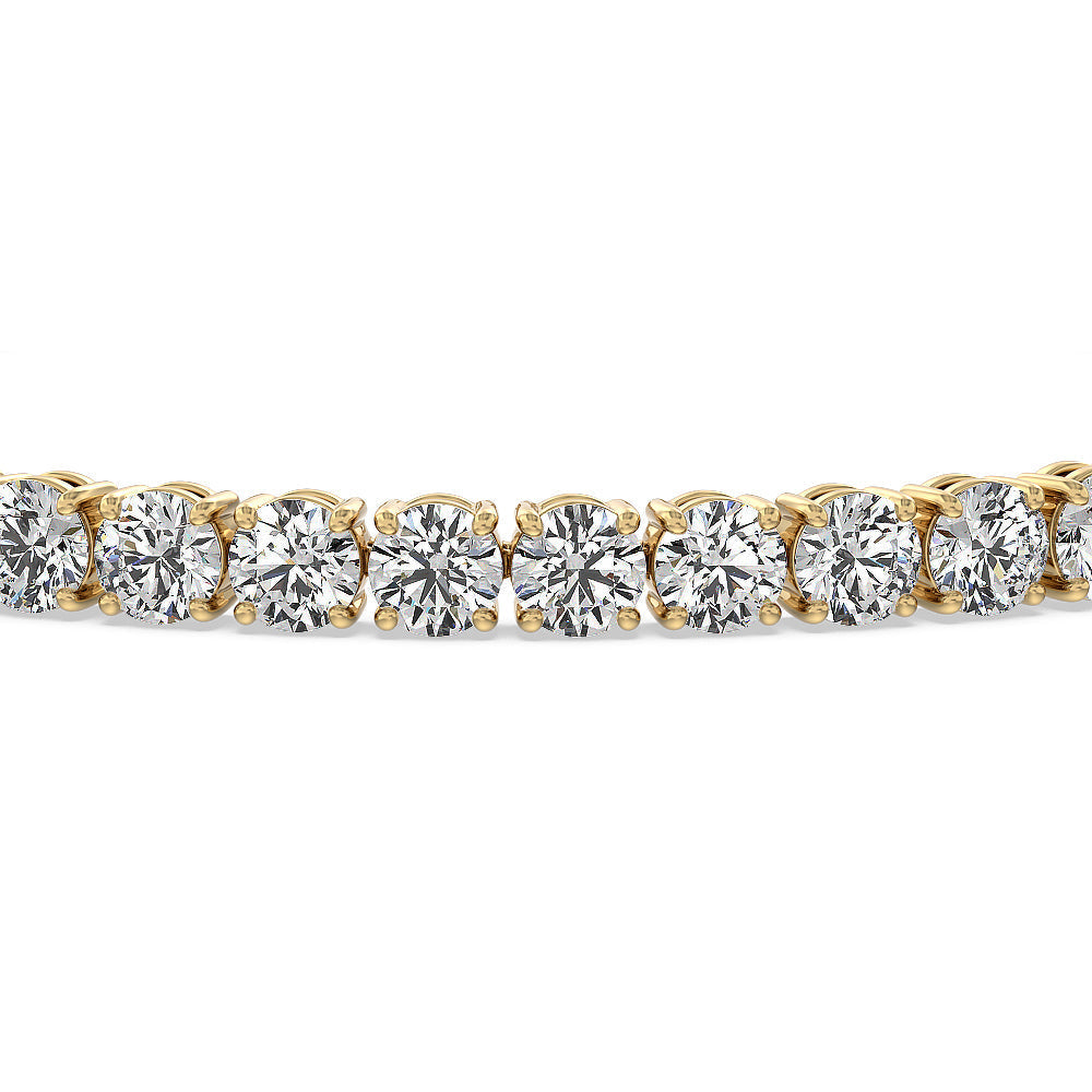 Four Prong Lab Diamond Tennis Bracelet with 9 Cut Diamond in 14KT Yellow Gold view 2
