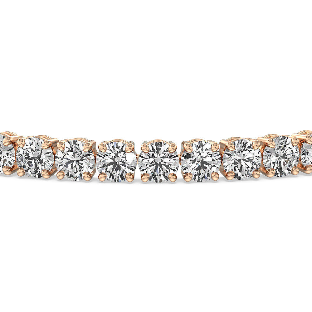 Four Prong Lab Diamond Tennis Bracelet with 12 1/5 Cut Diamond in 14KT Rose Gold view 3
