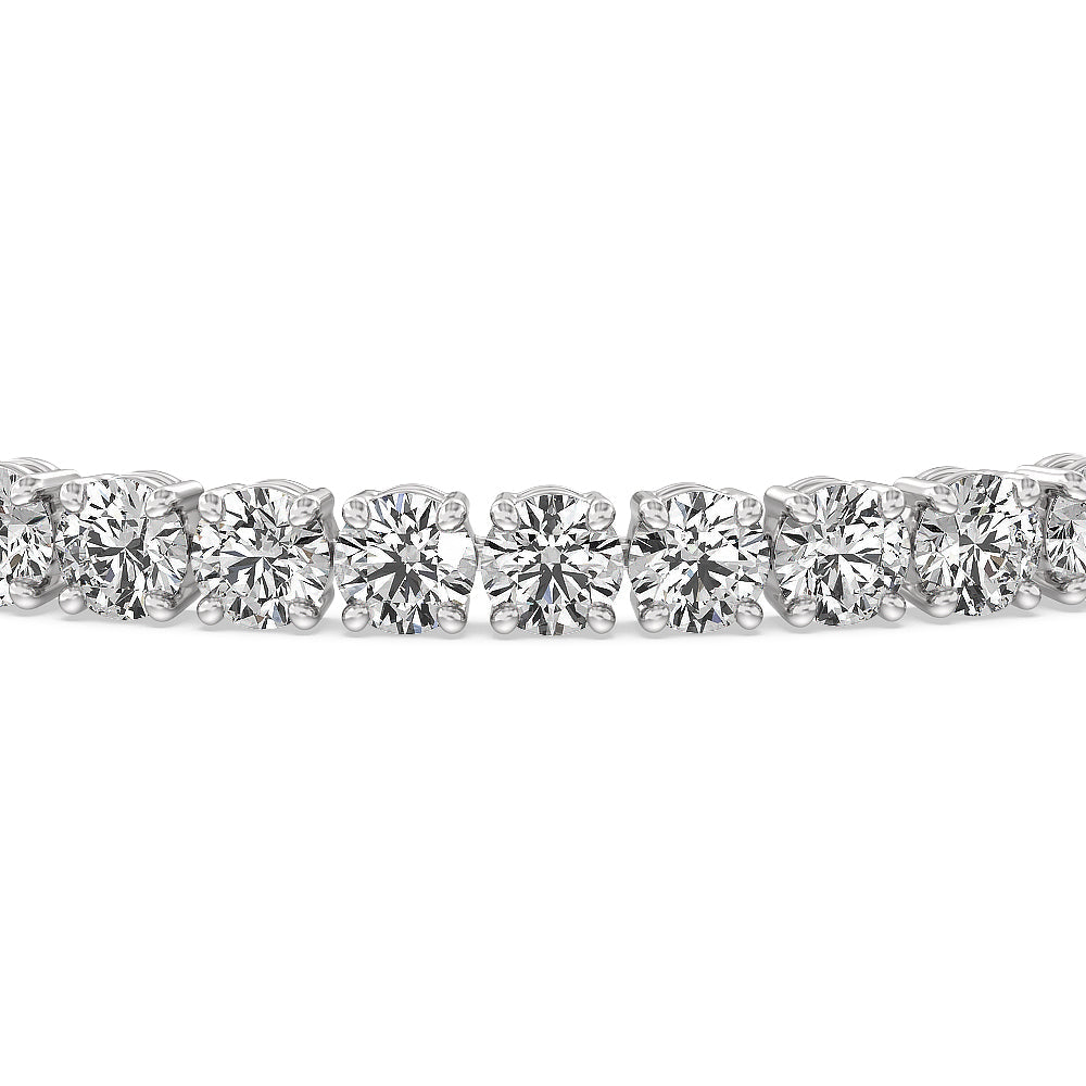 Four Prong Lab Diamond Tennis Bracelet with 12 Cut Diamond in 14KT White Gold view 3
