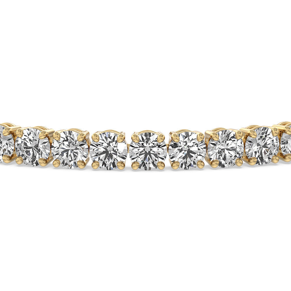 Four Prong Lab Diamond Tennis Bracelet with 12 Cut Diamond in 14KT Yellow Gold view 3
