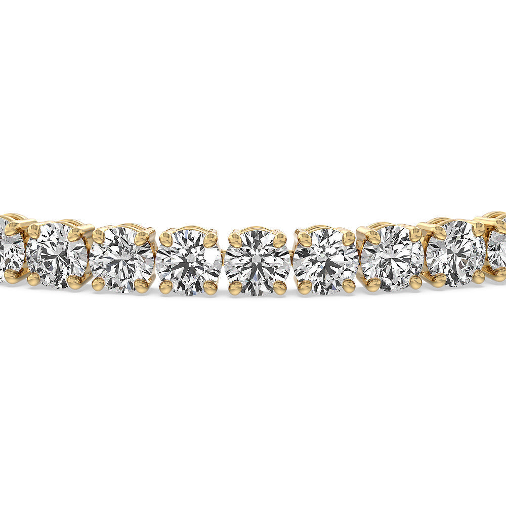 Four Prong Lab Diamond Tennis Bracelet with 12 1/5 Cut Diamond in 14KT Yellow Gold view 3
