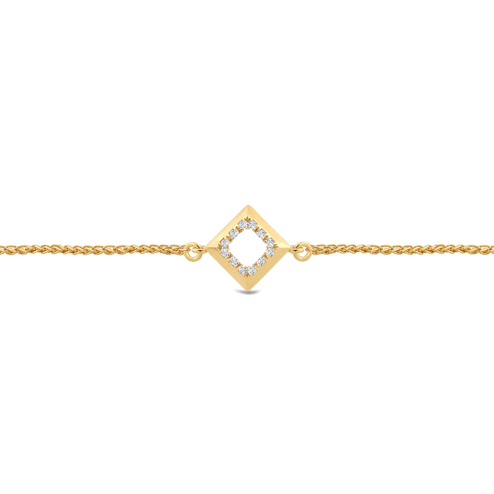Petite Kite Geometry Bolo Bracelet with Lab Cut Diamond in 14KT Yellow Gold view 2
