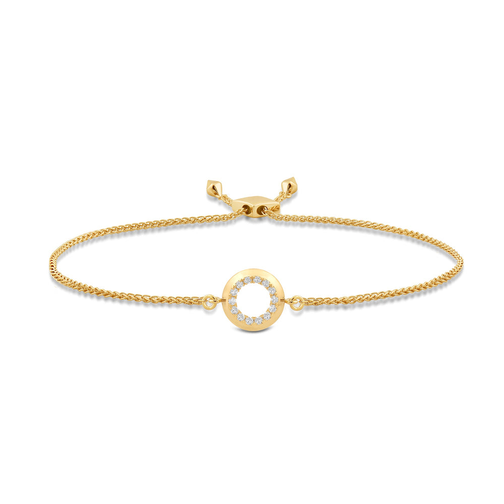 The Circle Set with 14KT Yellow Gold / Lab / 1/4 Cut Diamond in 14KT Yellow Gold / Lab / 1/4 view 4

