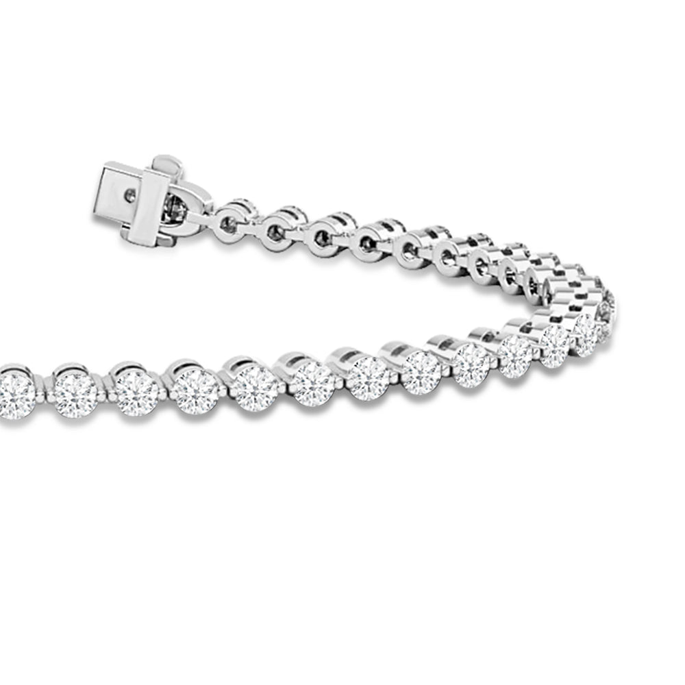 Classic Single Row Lab Diamond Tennis Bracelet with 3 5/8 Cut Diamond in 14KT White Gold view 2
