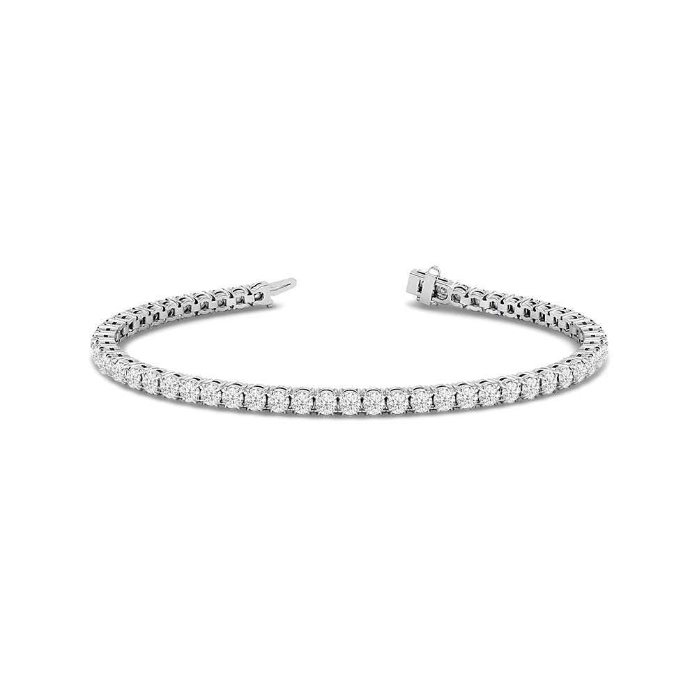 4-Prong Lab Diamond Bud Tennis Bracelet with 6 1/2 Cut Diamond in 14KT White Gold view 1
