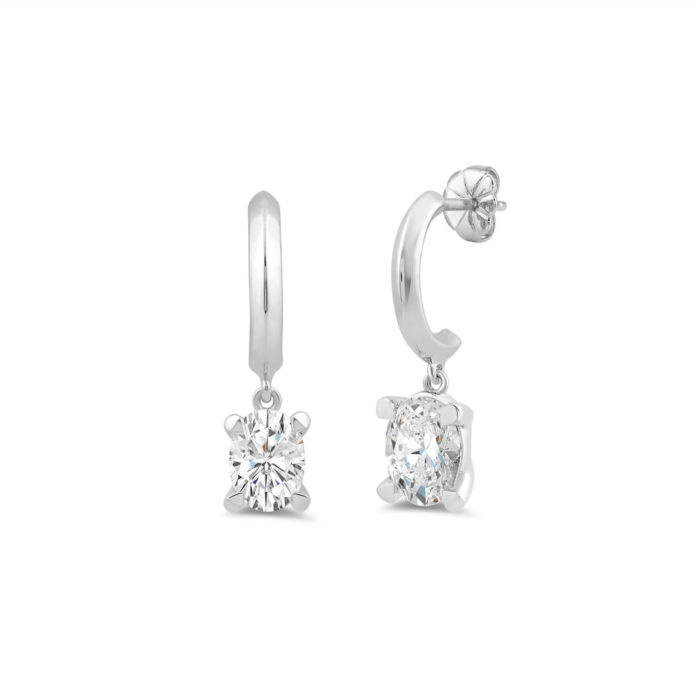 The Drop Oval Set with 14KT White Gold / Lab / 2 1/2 Cut Diamond in 14KT White Gold / Lab / 2 1/2 view 4
