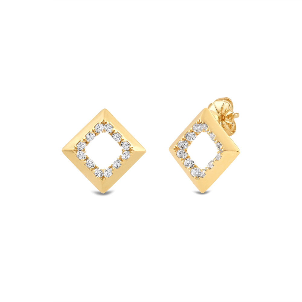 Kite Shape Diamond Accent Earrings with 14KT Yellow Gold / Lab / 1/8 Cut Diamond in 14KT Yellow Gold / Lab / 1/8 view 1
