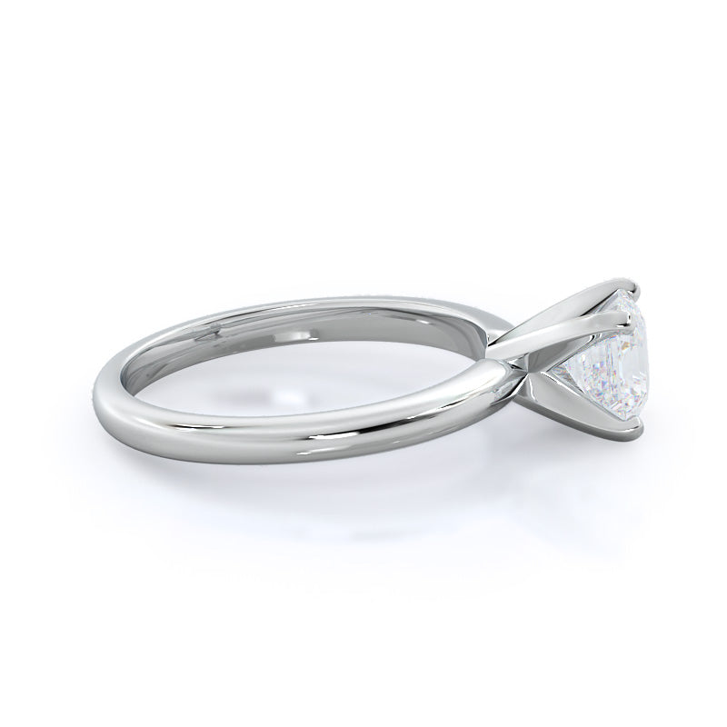 Fine Classic Four Prong Solitaire Diamond Engagement Ring with Asscher Cut Diamond in 14KT Platinum view 5
