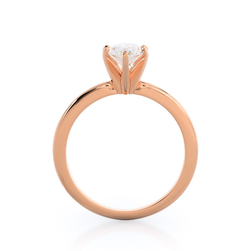 Marquise Cut Classic Six Prong Solitaire Diamond Engagement Ring with Lab Grown Diamond in 14KT Rose Gold view 3
