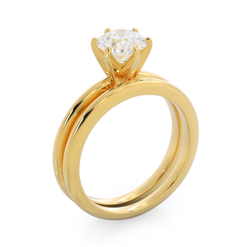 Marquise Cut Classic Six Prong Solitaire Diamond Engagement Ring with Lab Grown Diamond in 14KT Yellow Gold view 5
