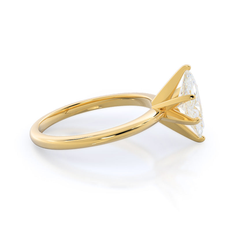 Marquise Cut Classic Six Prong Solitaire Diamond Engagement Ring with Lab Grown Diamond in 14KT Yellow Gold view 4
