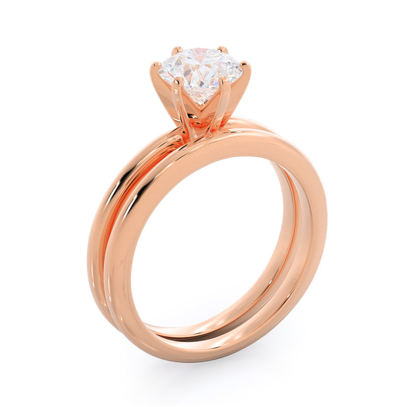 Pear Cut Classic Six Prong Solitaire Diamond Engagement Ring with Lab Grown Diamond in 14KT Rose Gold view 5
