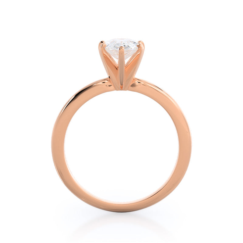 Pear Cut Classic Six Prong Solitaire Diamond Engagement Ring with Lab Grown Diamond in 14KT Rose Gold view 3

