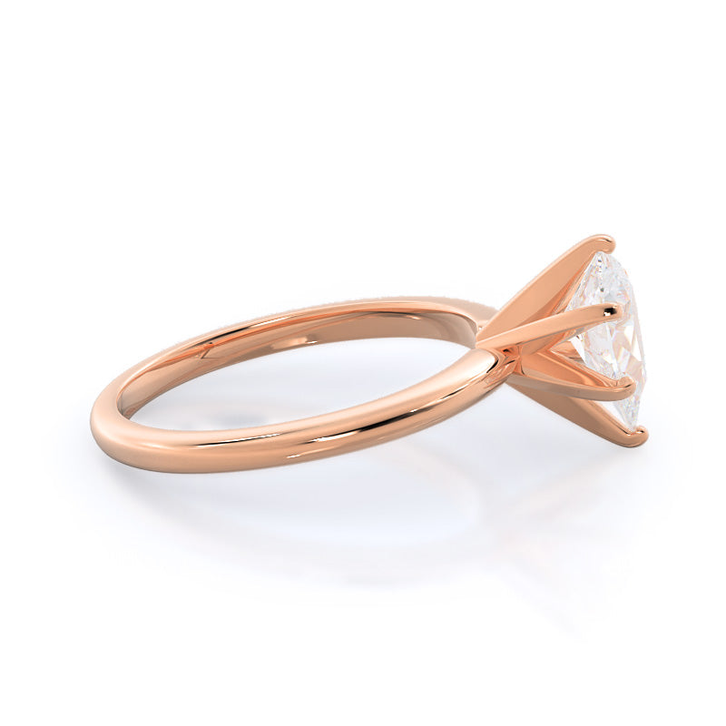 Pear Cut Classic Six Prong Solitaire Diamond Engagement Ring with Lab Grown Diamond in 14KT Rose Gold view 4
