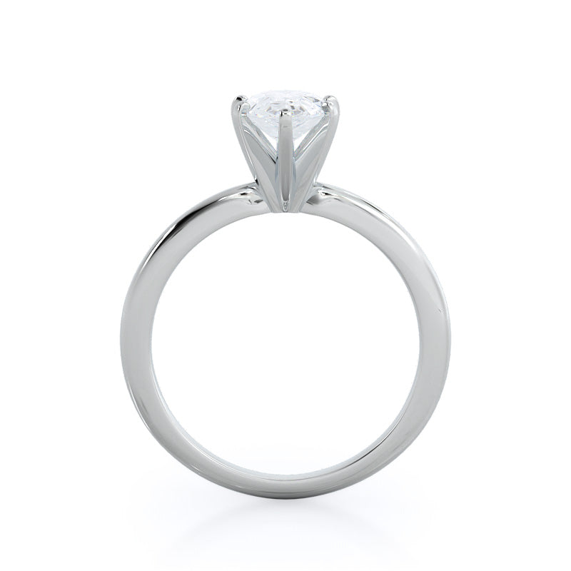 Pear Cut Classic Six Prong Solitaire Diamond Engagement Ring with Lab Grown Diamond in 14KT Platinum view 3
