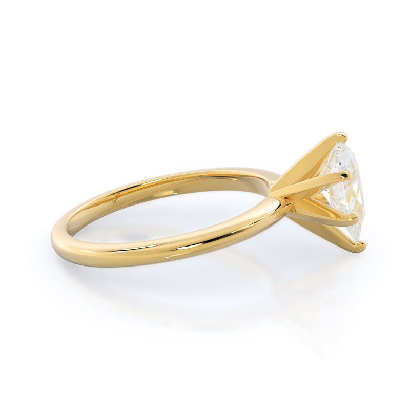 Pear Cut Classic Six Prong Solitaire Diamond Engagement Ring with Lab Grown Diamond in 14KT Yellow Gold view 4

