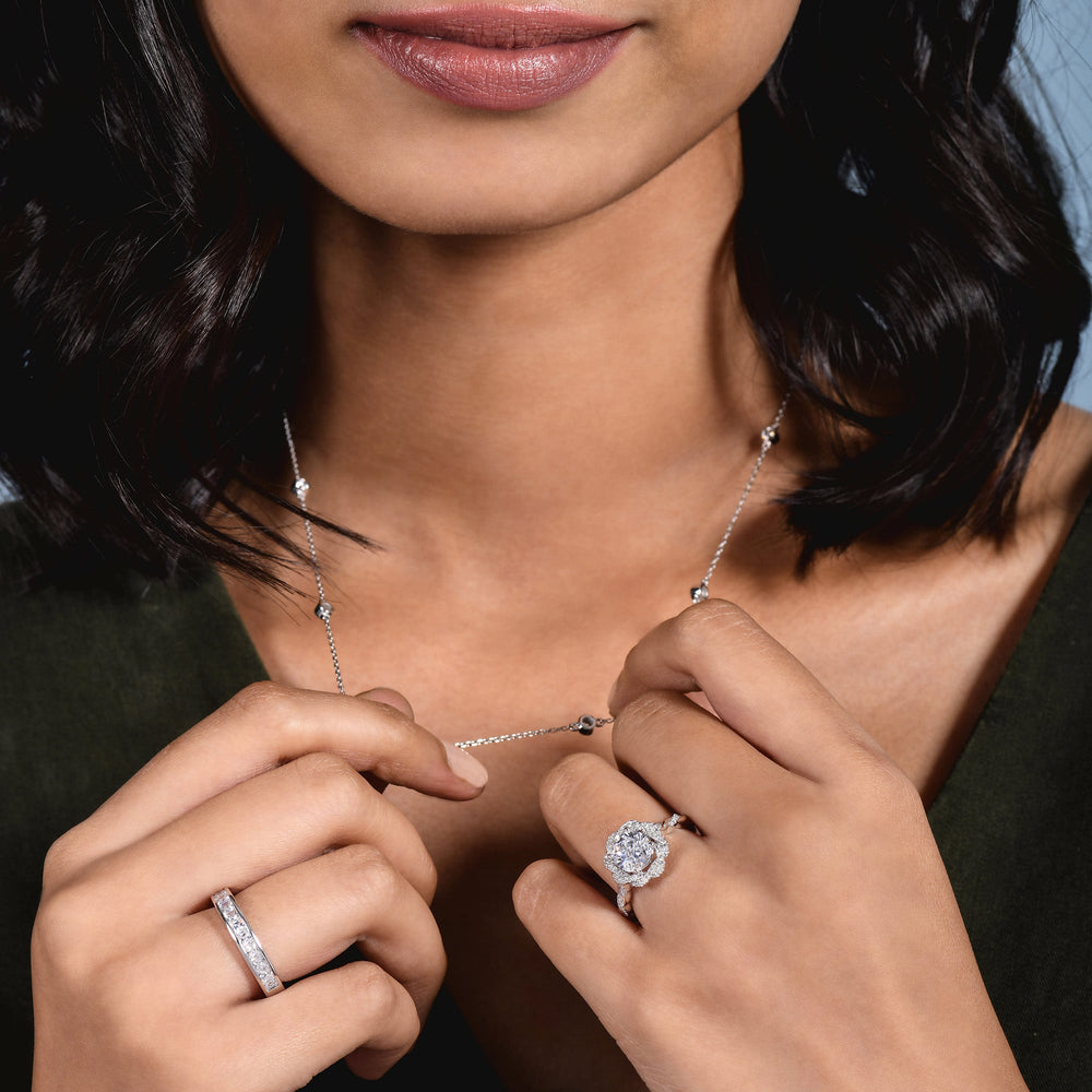 Emerald Cut Vintage Floral Twisted Halo Diamond Engagement Ring with Lab Grown Diamond in 14KT Rose Gold view 7
