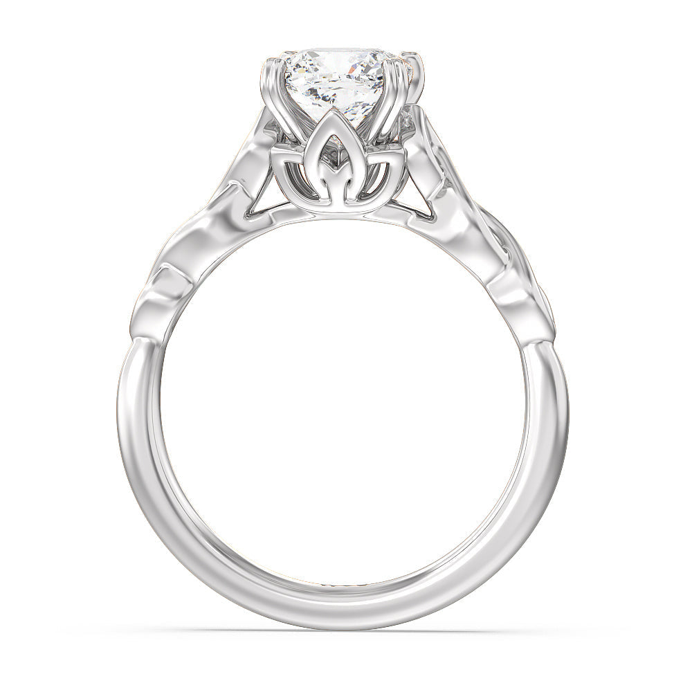 Cushion Cut Vintage Celtic Twist Engagement Ring with Lab Grown Diamond in 14KT Platinum view 2
