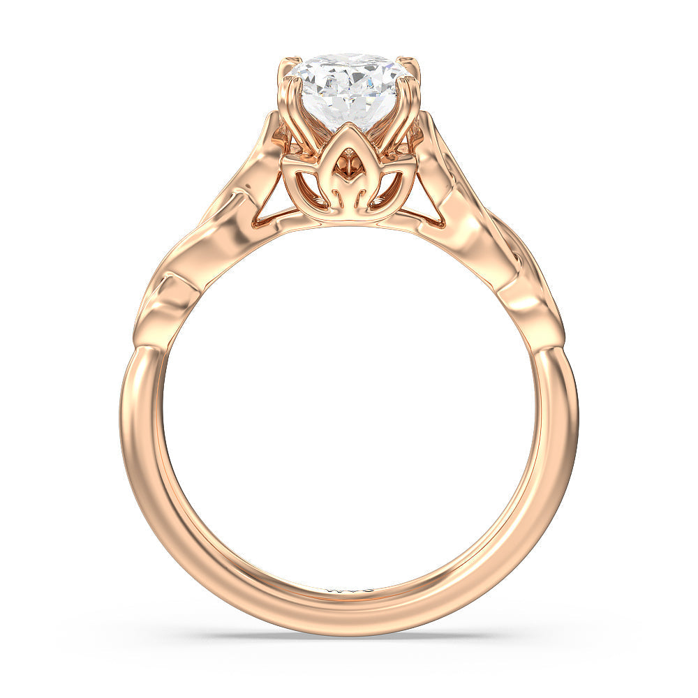 Oval Cut Vintage Celtic Twist Engagement Ring with Lab Grown Diamond in 14KT Rose Gold view 2
