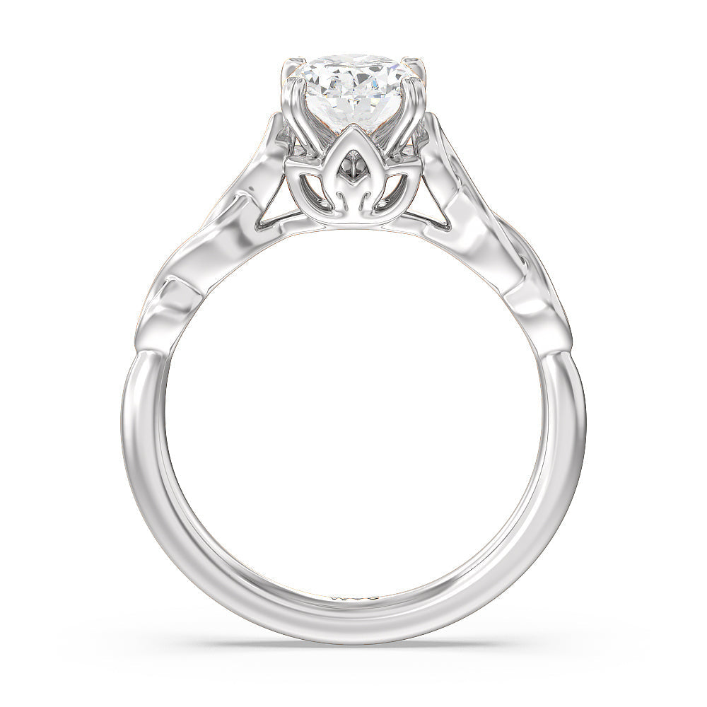 Oval Cut Vintage Celtic Twist Engagement Ring with Lab Grown Diamond in 14KT Platinum view 2

