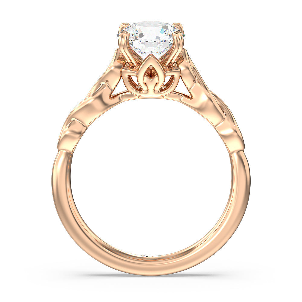 Round Cut Vintage Celtic Twist Engagement Ring with Lab Grown Diamond in 14KT Rose Gold view 2
