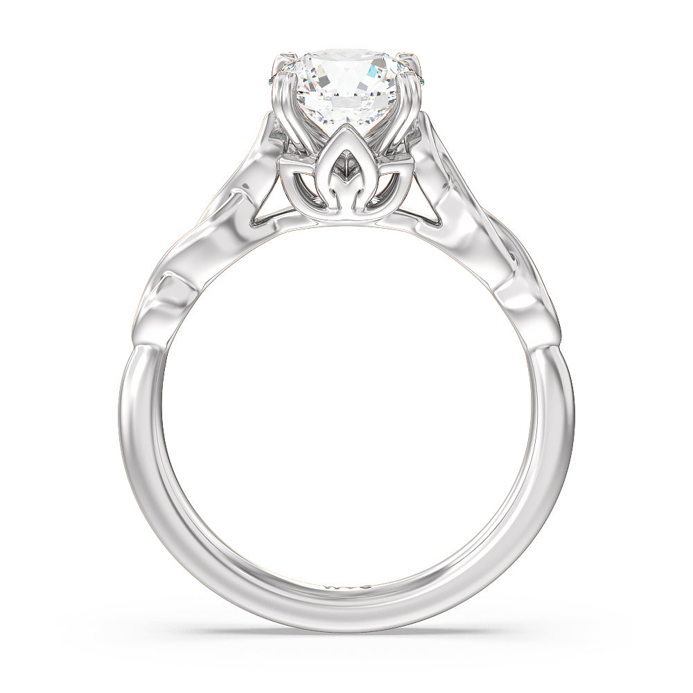 Round Cut Vintage Celtic Twist Engagement Ring with Lab Grown Diamond in 14KT Platinum view 2
