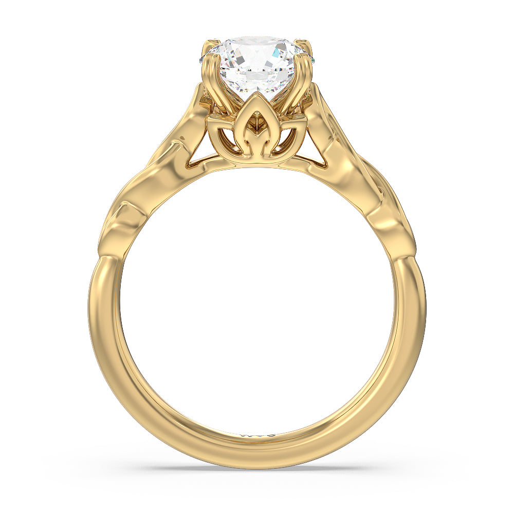 Round Cut Vintage Celtic Twist Engagement Ring with Lab Grown Diamond in 14KT Yellow Gold view 2
