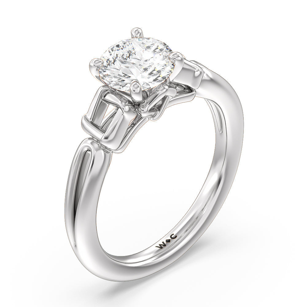 Vintage Celtic Square Knot Engagement Ring with Round Cut Diamond in 14KT Platinum view 3
