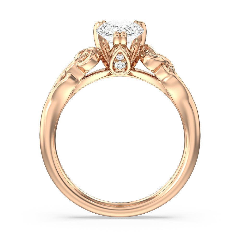 Pear Cut Vintage Celtic Knot Engagement Ring with Lab Grown Diamond in 14KT Rose Gold view 2
