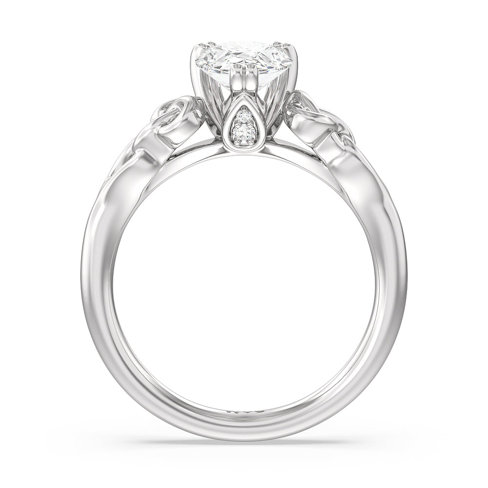 Pear Cut Vintage Celtic Knot Engagement Ring with Lab Grown Diamond in 14KT Platinum view 2
