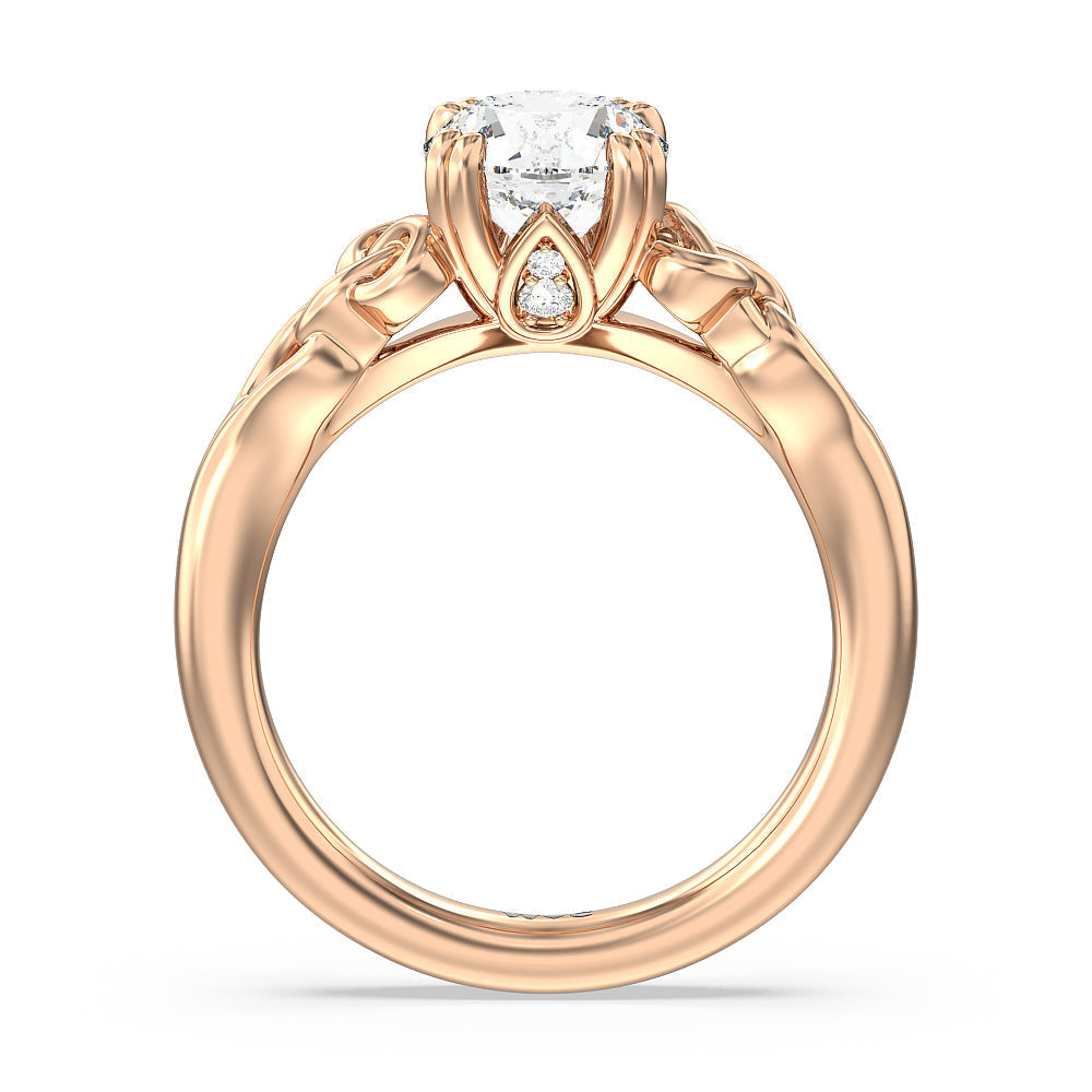Round Cut Vintage Celtic Knot Engagement Ring with Lab Grown Diamond in 14KT Rose Gold view 2
