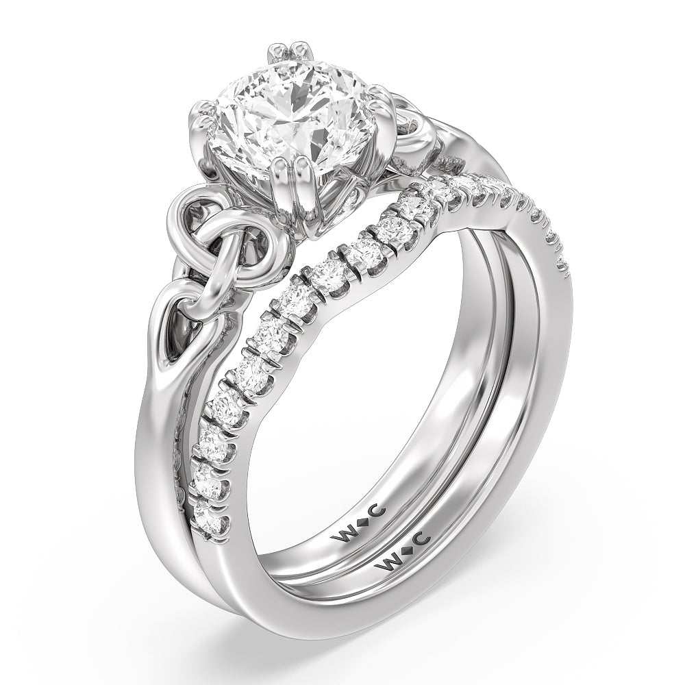 Round Cut Vintage Celtic Knot Engagement Ring with Lab Grown Diamond in 14KT Platinum view 4
