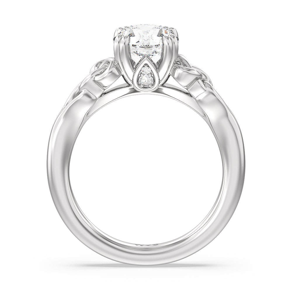 Round Cut Vintage Celtic Knot Engagement Ring with Lab Grown Diamond in 14KT Platinum view 2
