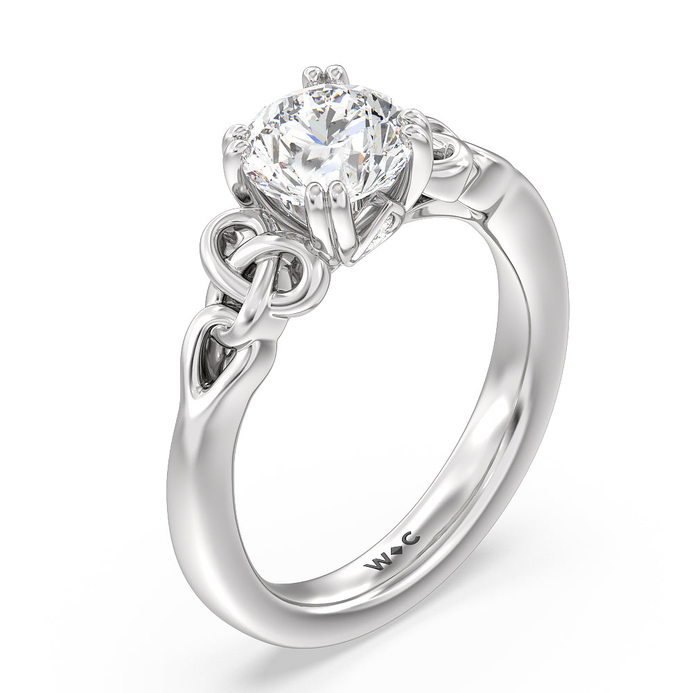 Round Cut Vintage Celtic Knot Engagement Ring with Lab Grown Diamond in 14KT Platinum view 3
