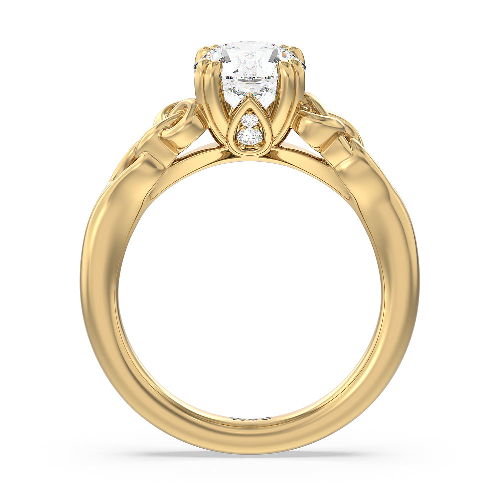 Round Cut Vintage Celtic Knot Engagement Ring with Lab Grown Diamond in 14KT Yellow Gold view 2
