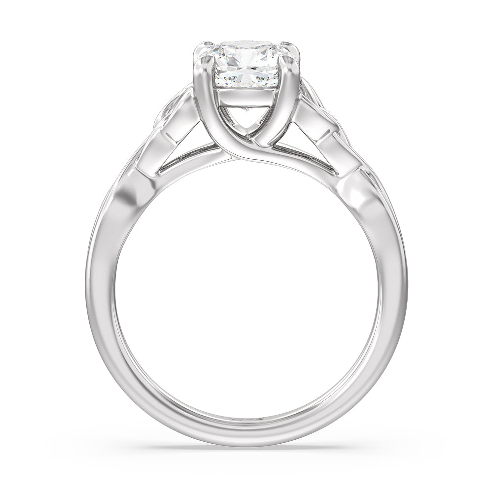 Cushion Cut Vintage Celtic Entwined Trinity Knot Engagement Ring with Lab Grown Diamond in 14KT Platinum view 2
