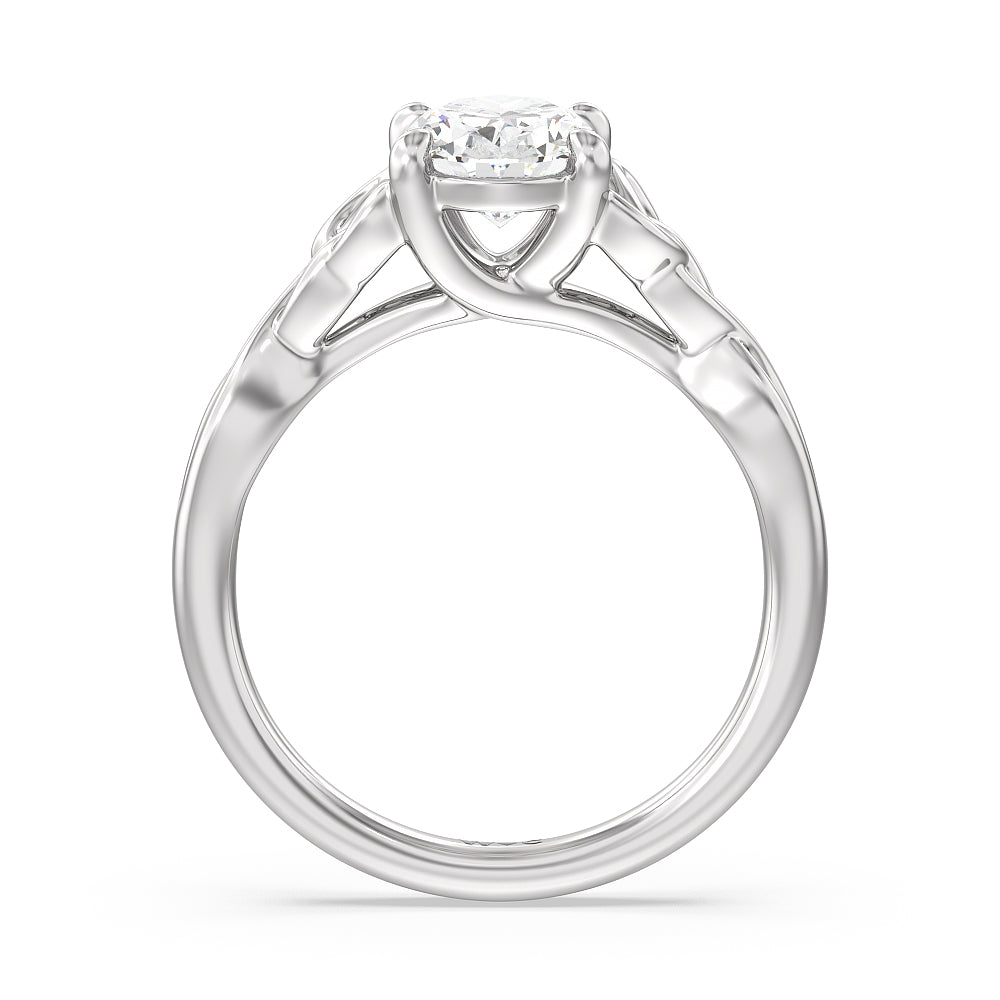 Oval Cut Vintage Celtic Entwined Trinity Knot Engagement Ring with Lab Grown Diamond in 14KT Platinum view 3
