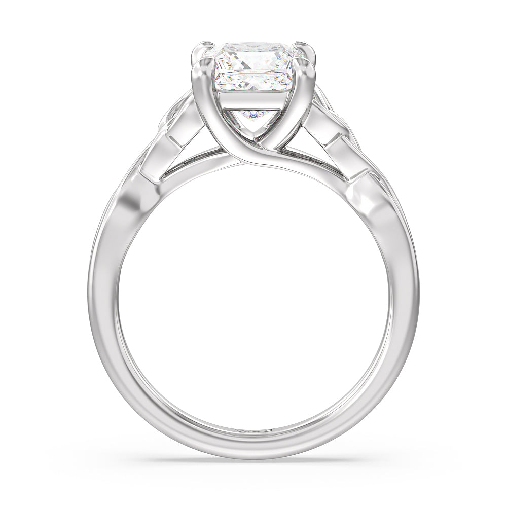 Princess Cut Vintage Celtic Entwined Trinity Knot Engagement Ring with Lab Grown Diamond in 14KT Platinum view 2
