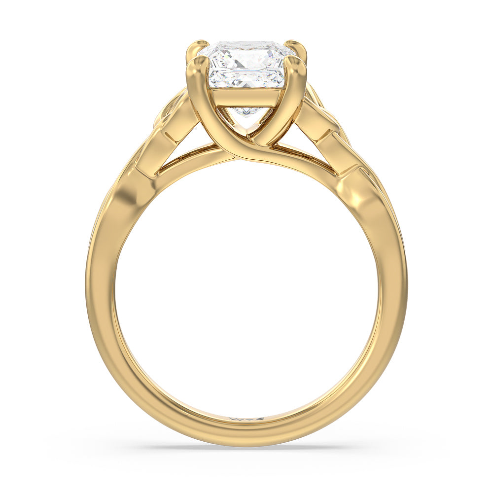 Princess Cut Vintage Celtic Entwined Trinity Knot Engagement Ring with Lab Grown Diamond in 14KT Yellow Gold view 2
