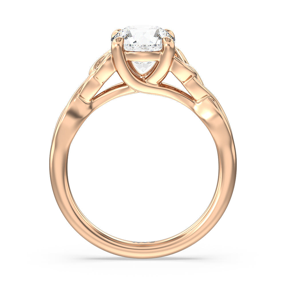 Round Cut Vintage Celtic Entwined Trinity Knot Engagement Ring with Lab Grown Diamond in 14KT Rose Gold view 3
