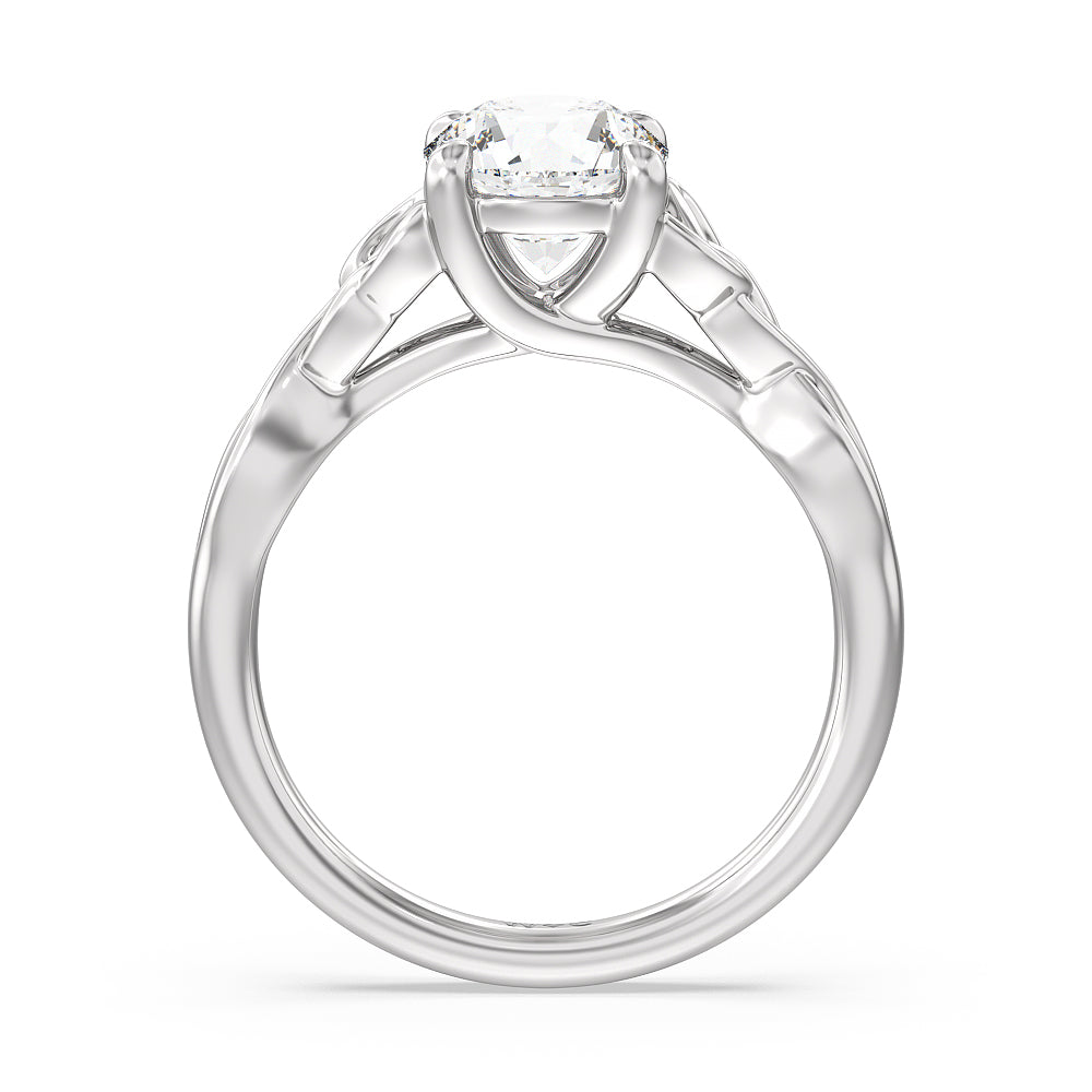 Round Cut Vintage Celtic Entwined Trinity Knot Engagement Ring with Lab Grown Diamond in 14KT Platinum view 3
