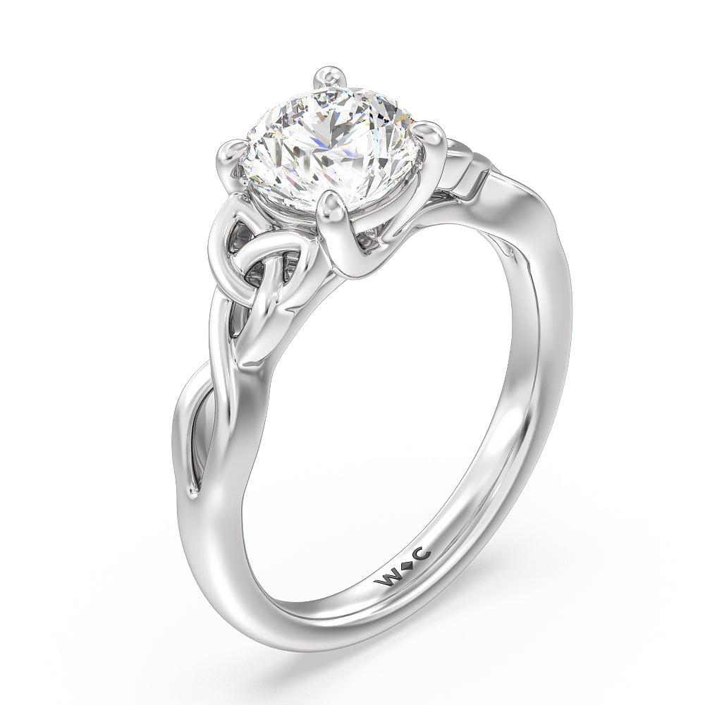 Round Cut Vintage Celtic Entwined Trinity Knot Engagement Ring with Lab Grown Diamond in 14KT Platinum view 4
