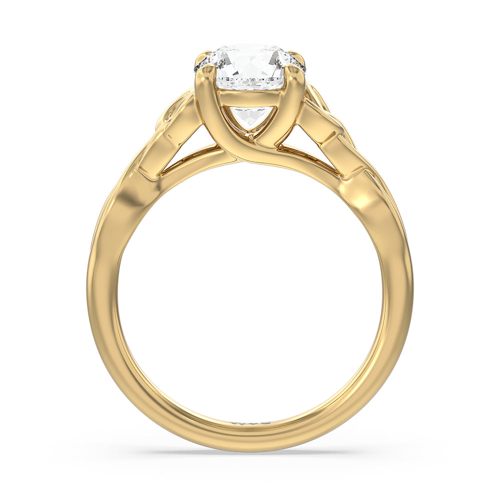 Round Cut Vintage Celtic Entwined Trinity Knot Engagement Ring with Lab Grown Diamond in 14KT Yellow Gold view 3
