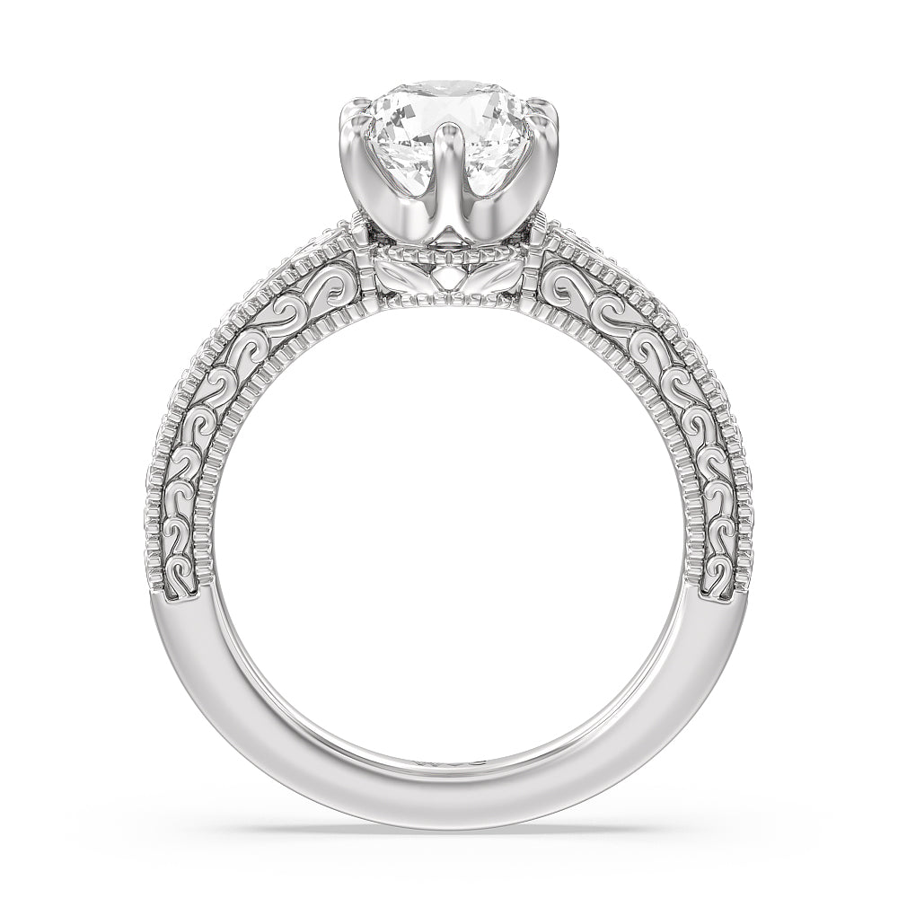 Round Cut The Seraphine Six Prong Ring with Lab Grown Diamond in 14KT Platinum view 5

