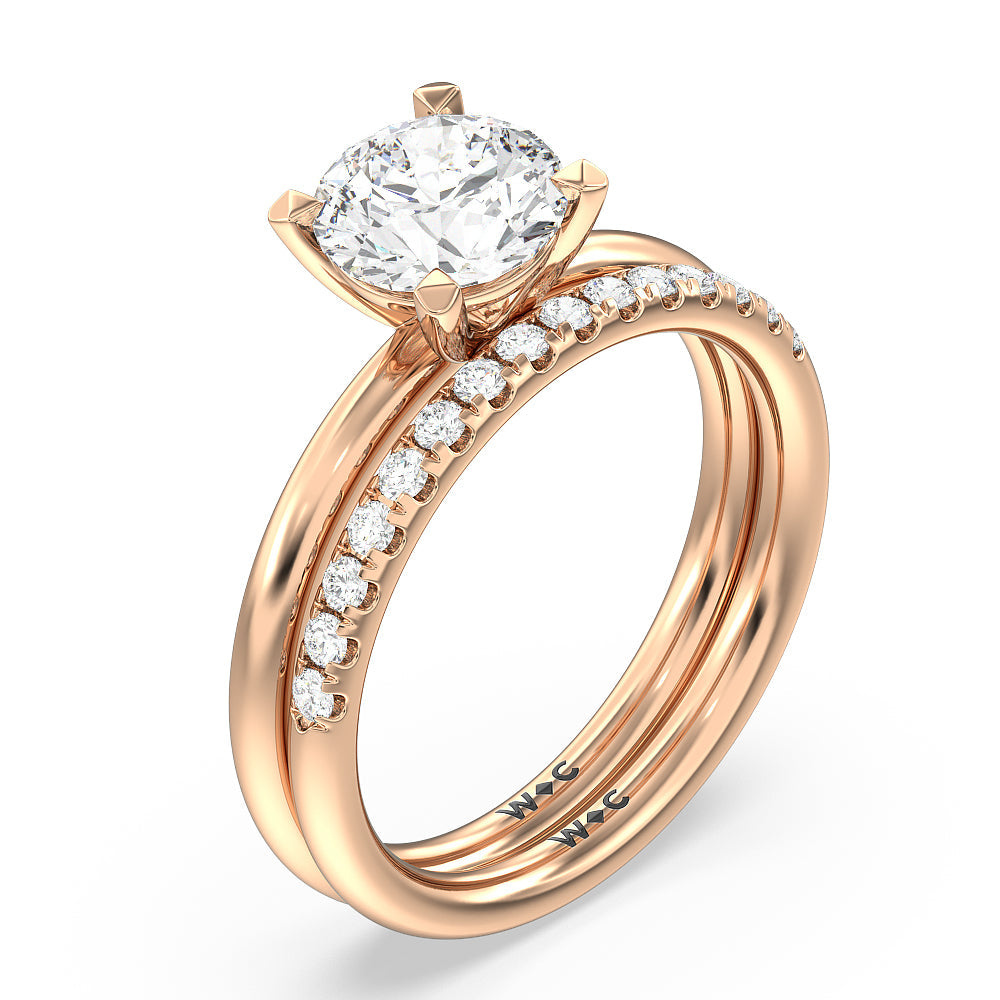 Classic Four Prong Petite Comfort Fit Solitaire Engagement Ring with Oval Cut Diamond in 14KT Rose Gold view 5
