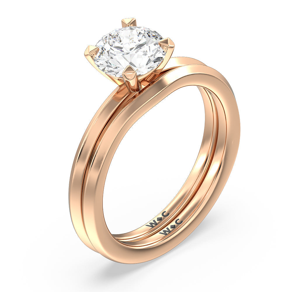 Petite Knife Edge Solitaire Engagement Ring with Radiant Cut Diamond in 14KT Rose Gold view 4
