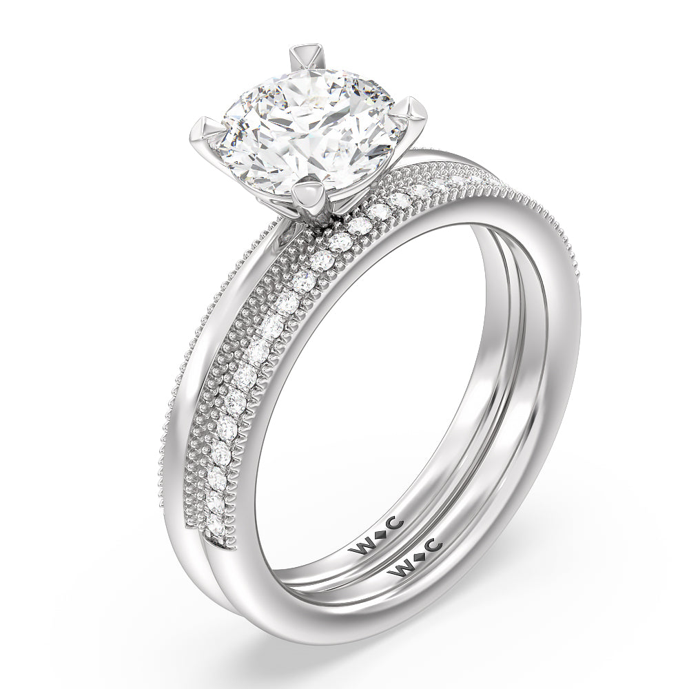 Oval Cut Kite Basket Four Prong Solitaire Engagement Ring with Lab Grown Diamond in 14KT Platinum view 4
