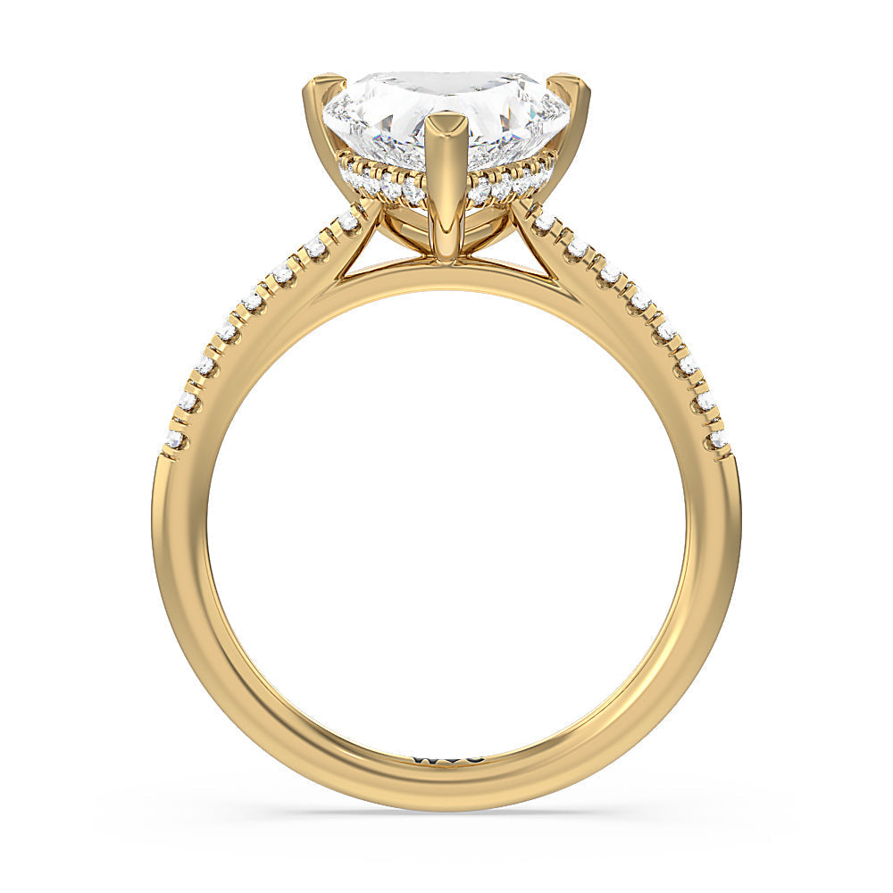 Heart & Soul Hidden Engagement Ring with Heart Cut Diamond in 14KT Yellow Gold view 2
