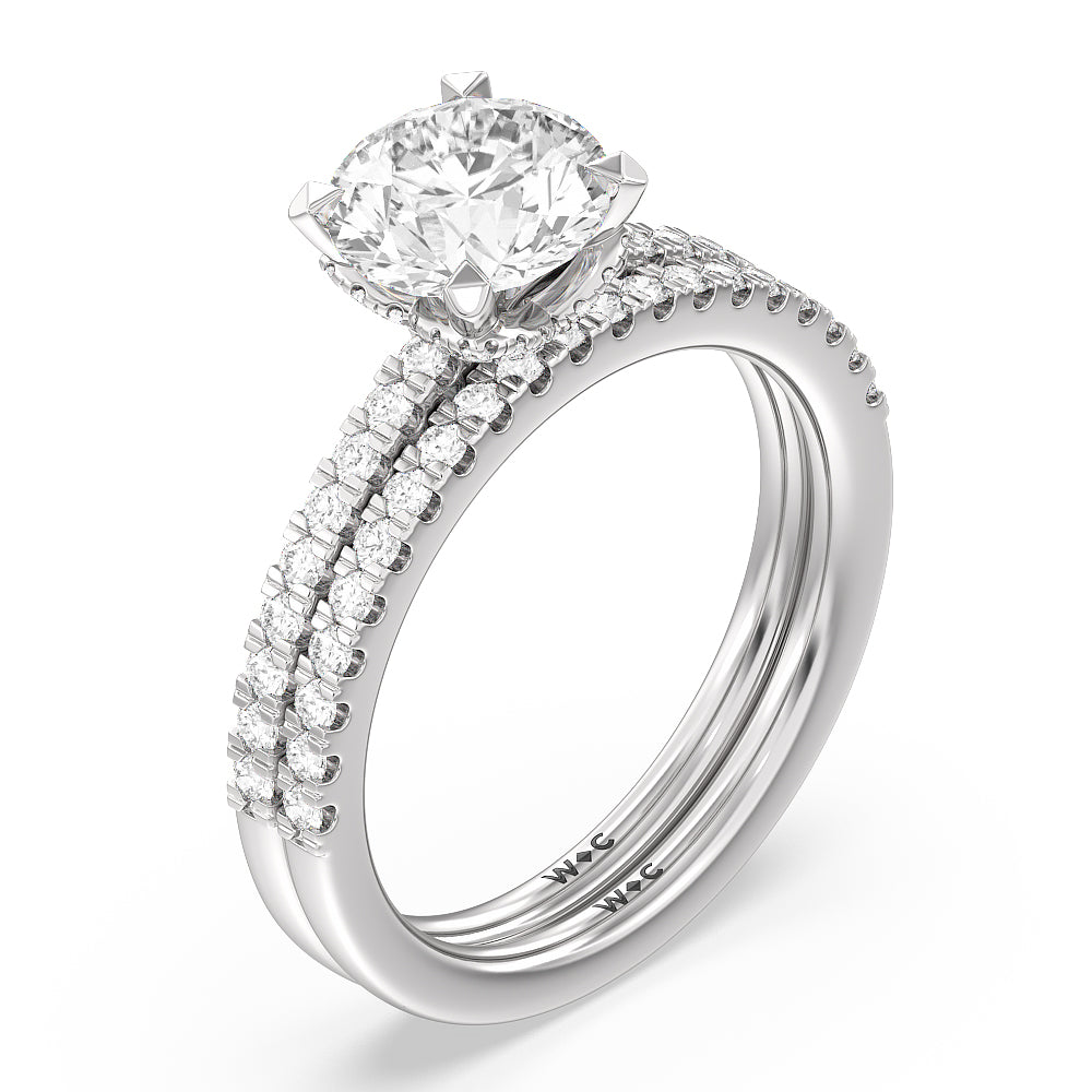 Vela Midi Hidden Halo Engagement Ring with Oval Cut Diamond in 14KT Platinum view 4
