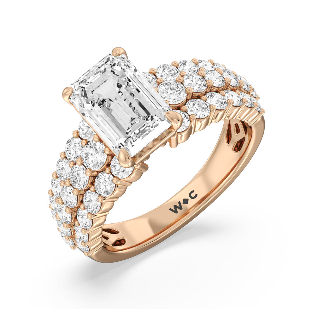 Emerald Cut The Park Avenue Ring with Lab Grown Diamond in 14KT Rose Gold view 5
